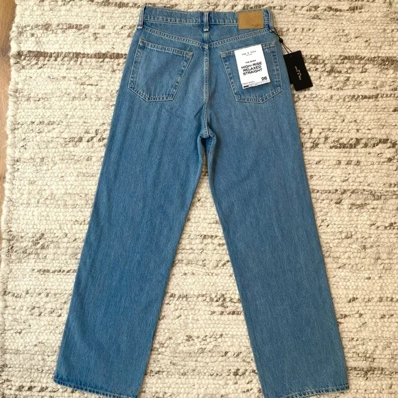 rag & bone The Shea High-Rise Straight Rigid Relexed Jeans in Ithaca, Sz. 26 NWT - Picture 10 of 16